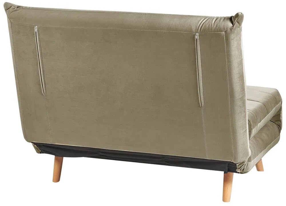 Sofá-cama em veludo verde-oliva SETTEN Beliani