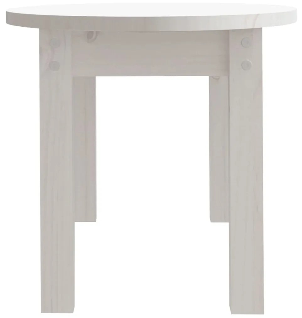 Mesa de centro 80x40x35 cm madeira de pinho maciça branco