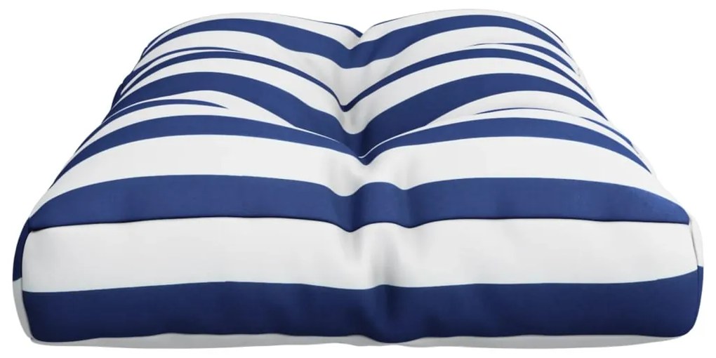 Almofadão para sofá de paletes 70x40x12 cm tecido azul/branco