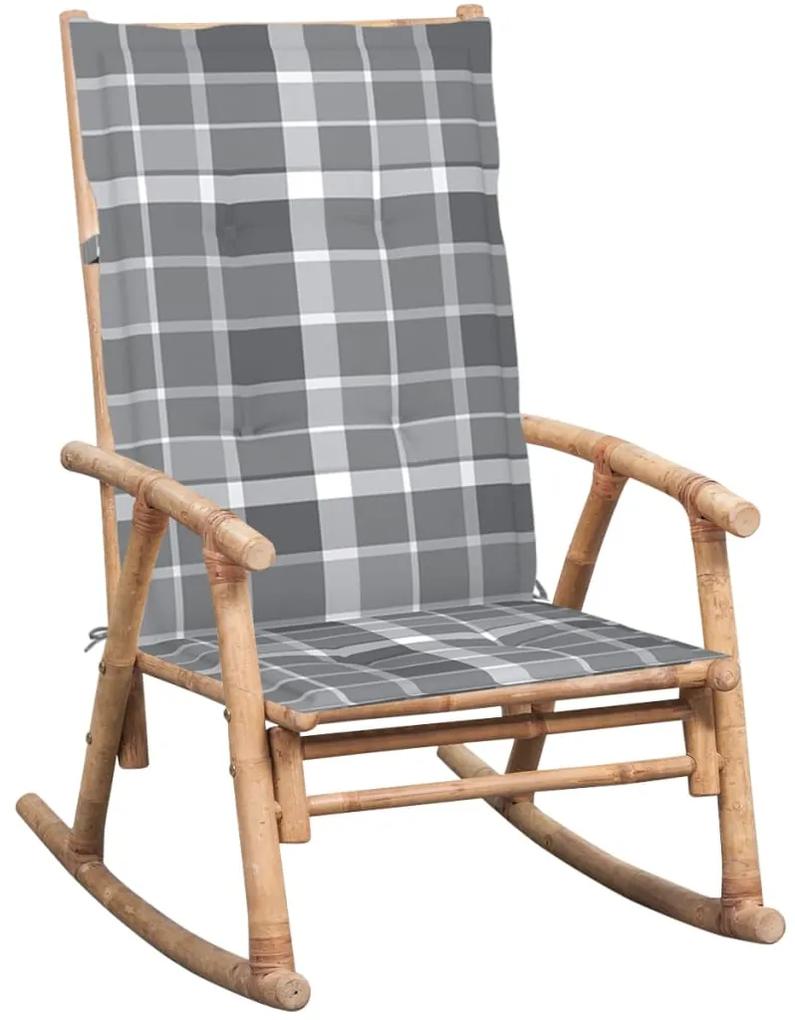 3063917 vidaXL Cadeira de baloiço com almofadão bambu