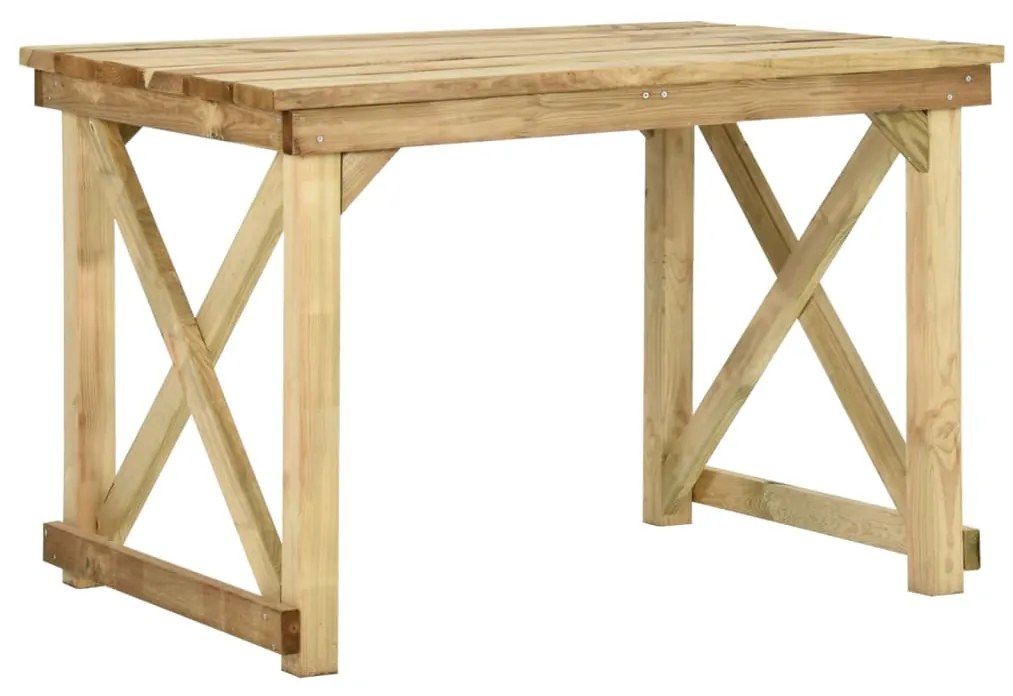 318411 vidaXL Mesa de jardim 110x79x75 cm madeira de pinho impregnada