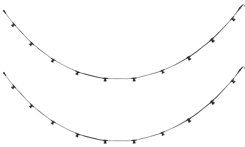 Cordão de luzes preto conectável com ficha 10m 20 luzes IP44 - Lubber Moderno