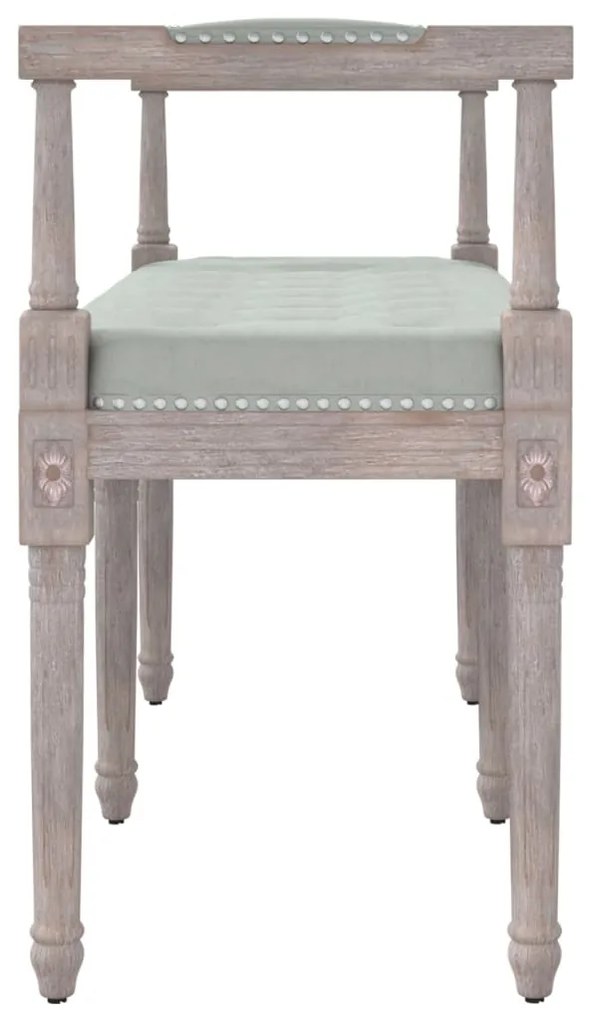 Banco 110x40x70 cm veludo cinzento-claro