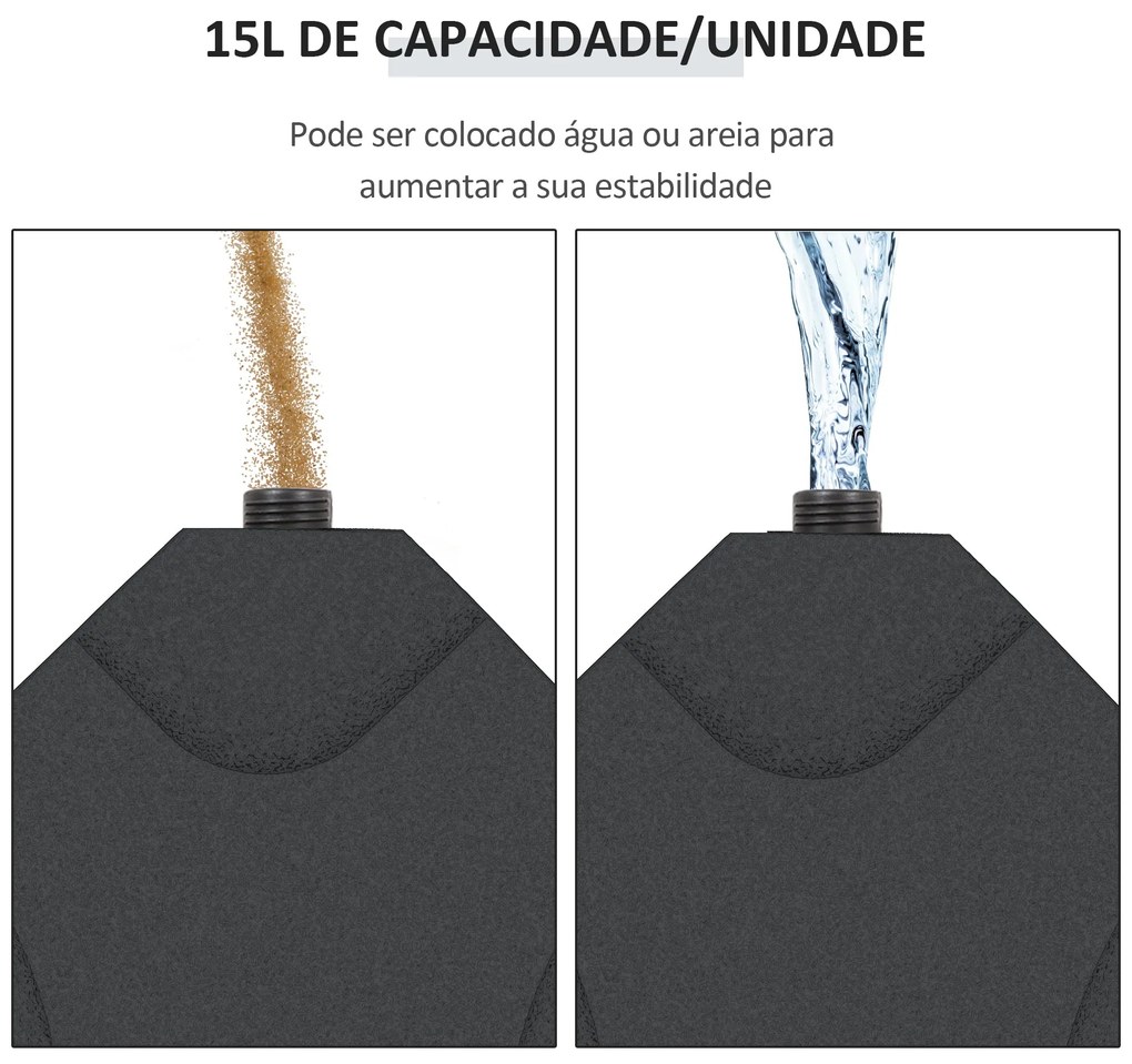 Base para Chapéu de Sol de 4 Peças Suporte para Chapéu de Sol para Jar