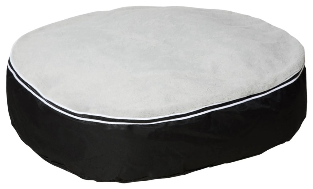 PawHut Cama para Cães e Gatos Lavável com Capa Removível Almofada para Cães de Tamanho Mediano Tecido de Oxford e Pelúcia Suave 80x72x18cm Cinza e Preto