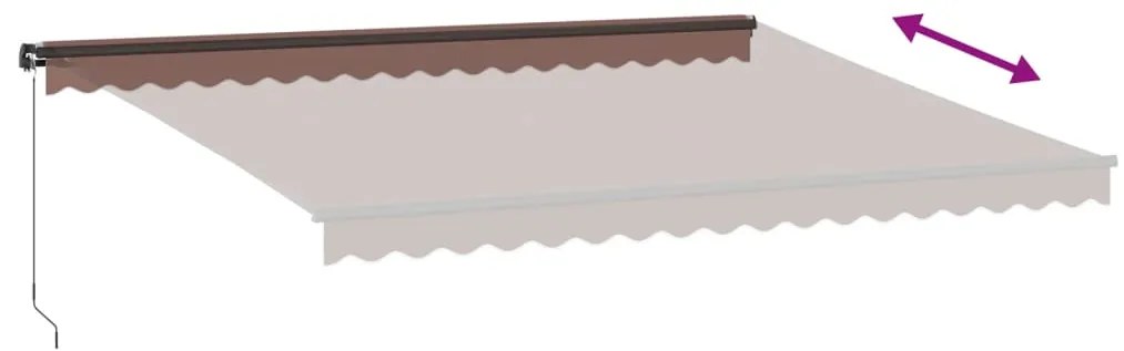 Toldo retrátil manual 450x350 cm castanho
