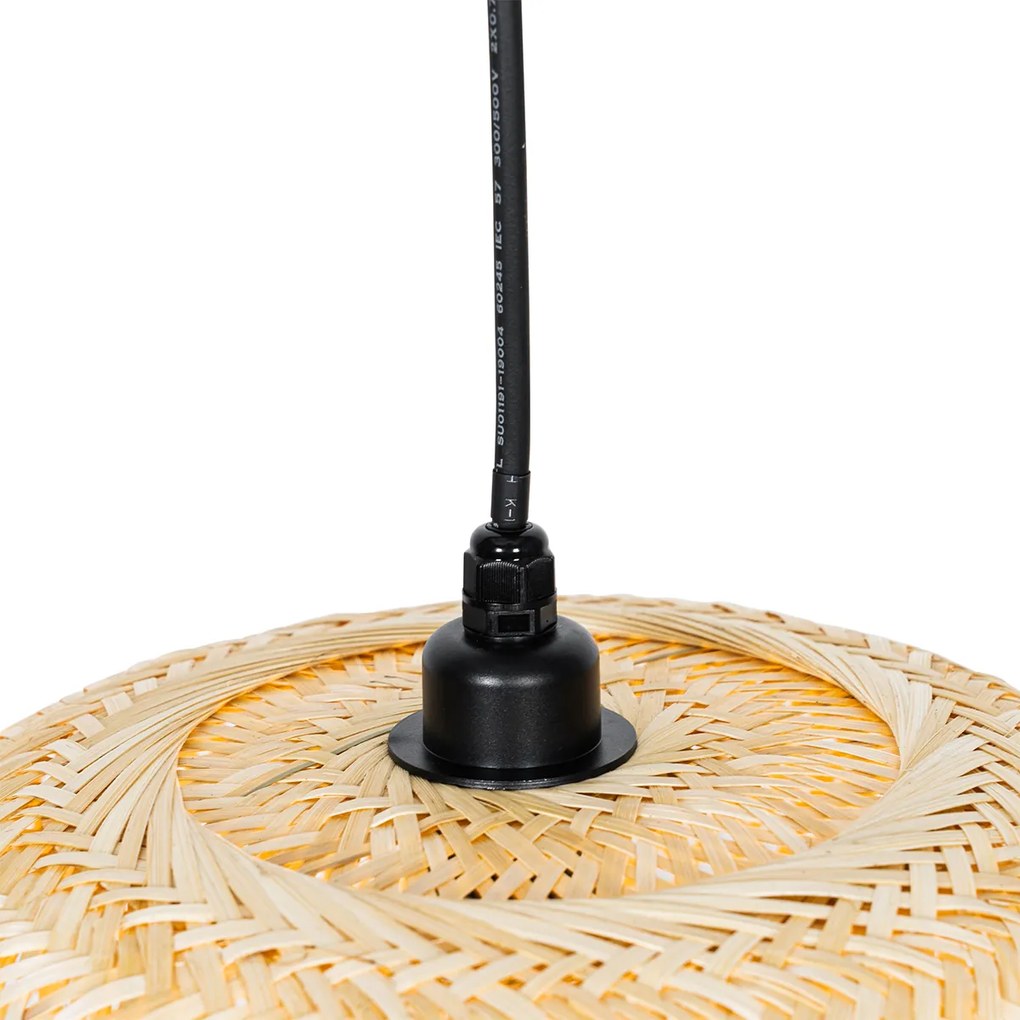 Candeeiro de suspensão de bambu oriental para exterior IP44 - Rafael Oriental