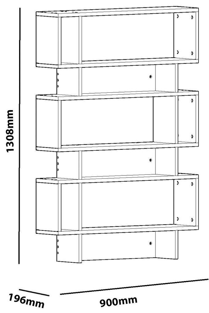 Estante Elze – Branco – 90 cm x 130,8 cm x 19,6 cm