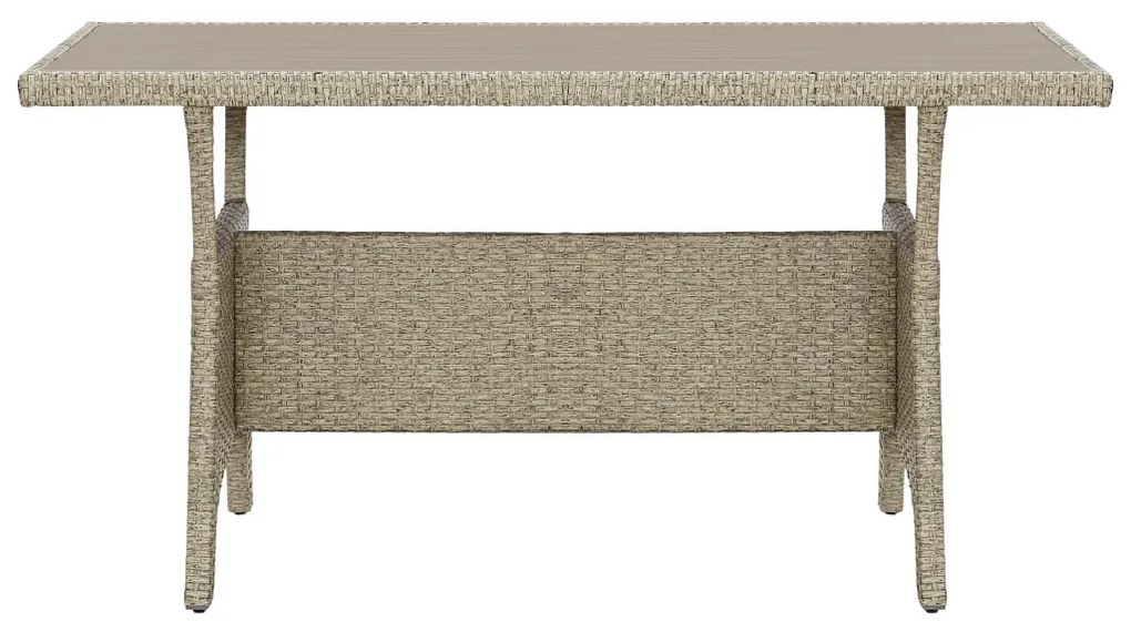 Mesa de jardim 120x70x66 cm vime PE cinzento