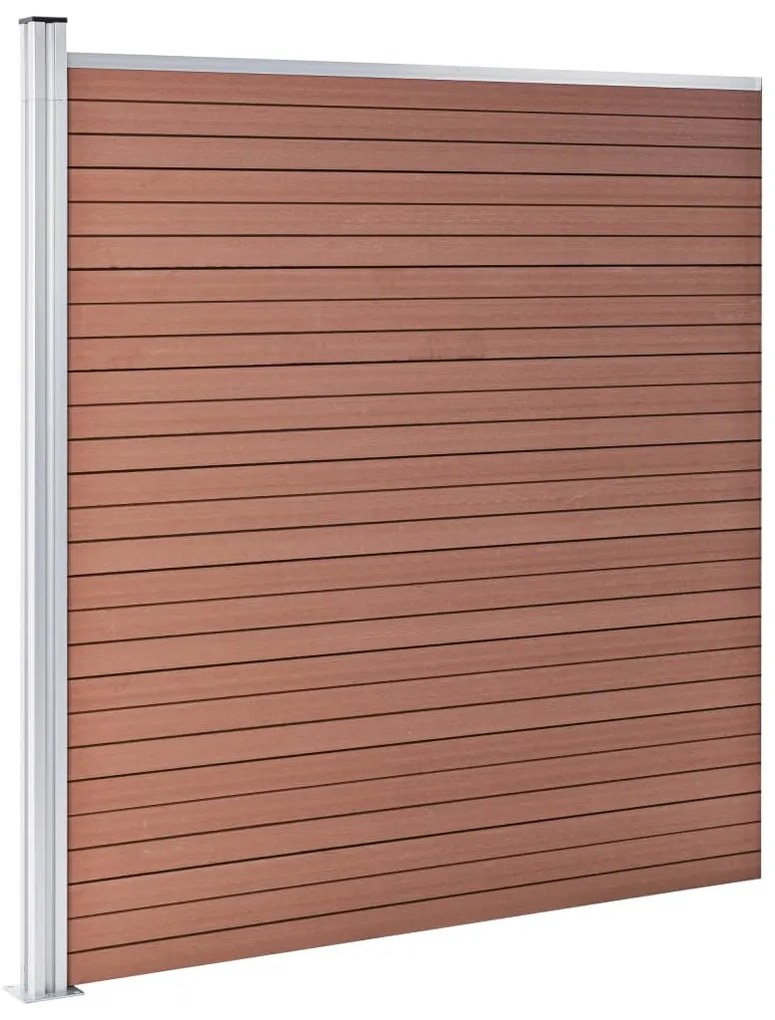 Painel vedação WPC 3 quadrados + 1 inclinado 619x186cm castanho