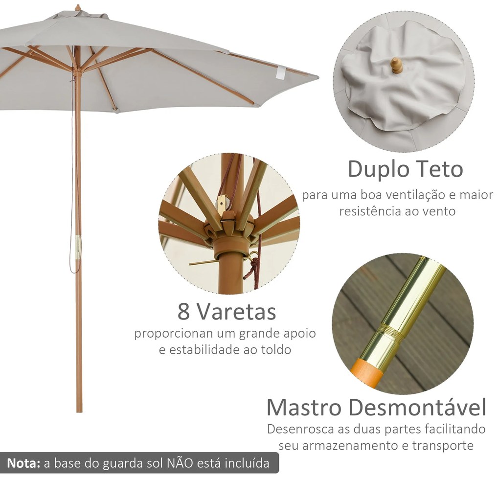 Guarda-sol de Jardim – Modelo Forli – 300x250 – Proteção Solar