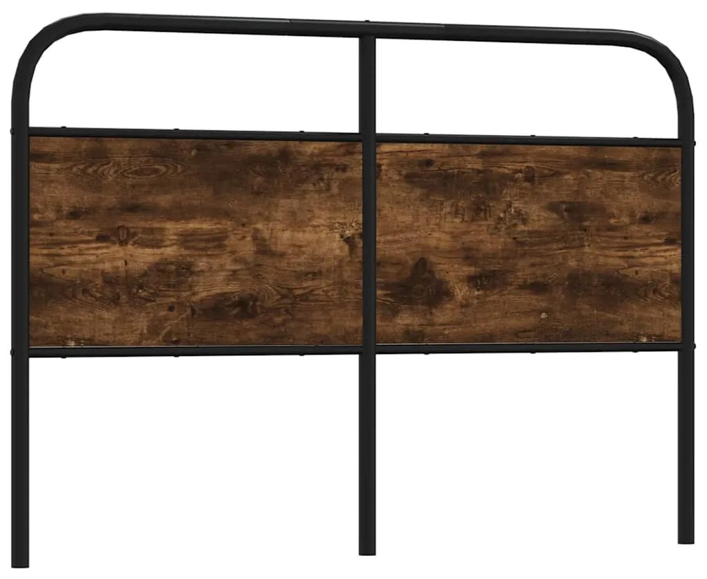 vidaXL Cabeceira de cama 120 cm derivados madeira/aço carvalho fumado