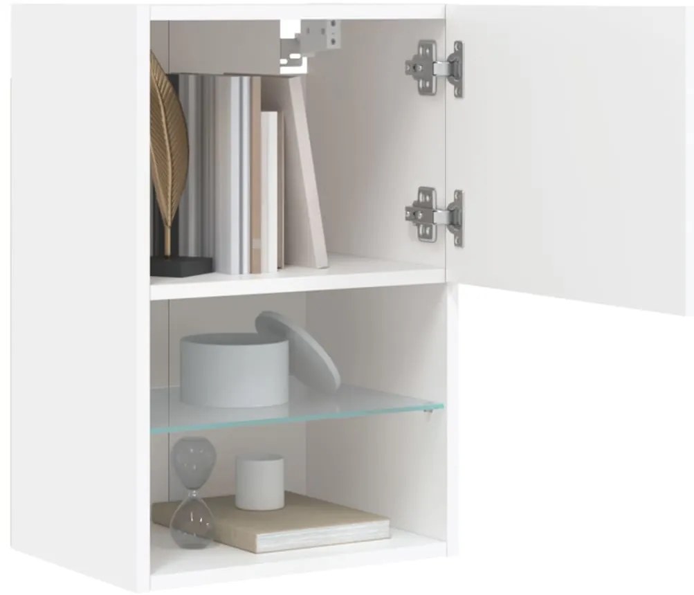 Móvel de TV com luzes LED 40,5x30x60 cm branco