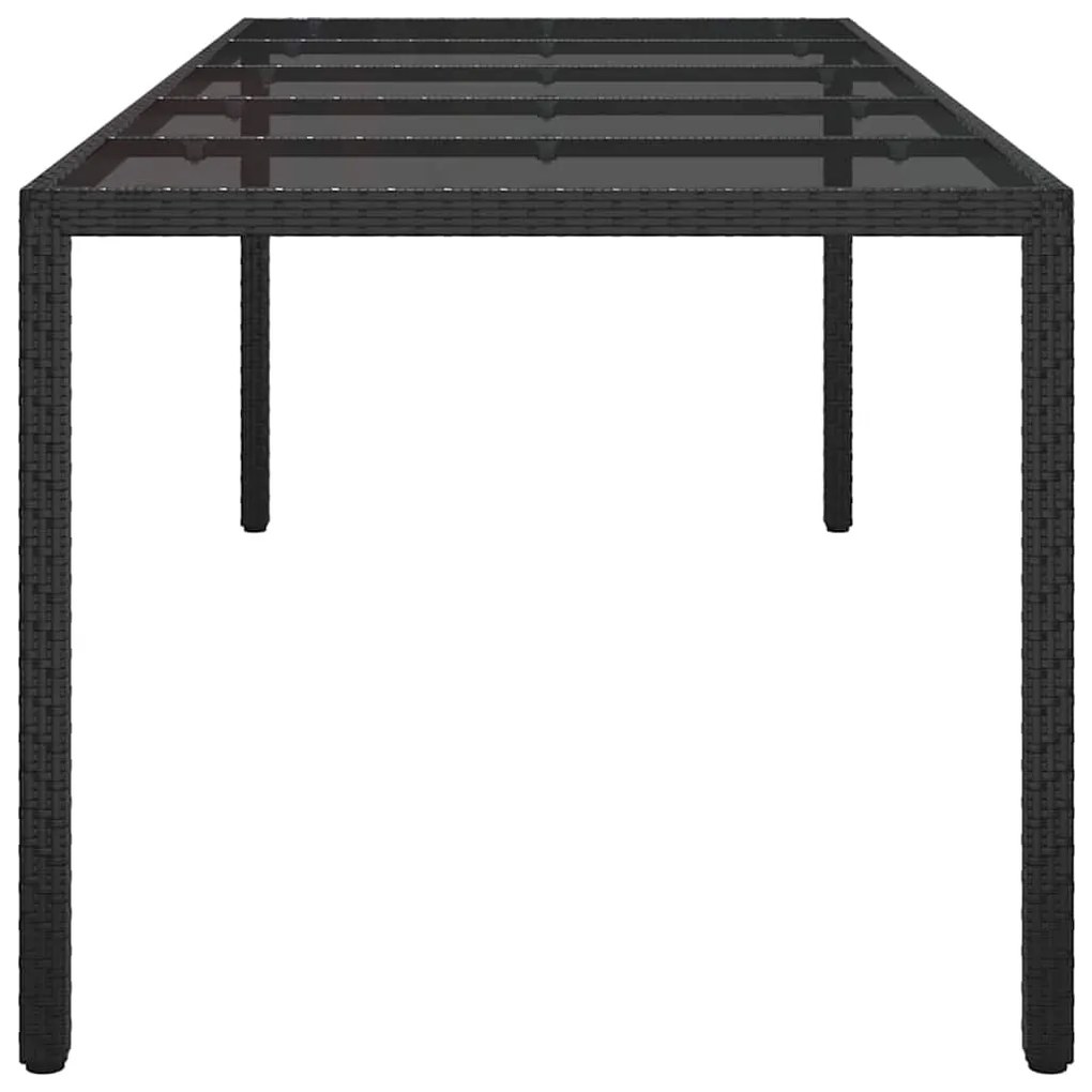 Mesa de Jantar de Jardim Preta 250x100x75 cm Rattan Poliéster