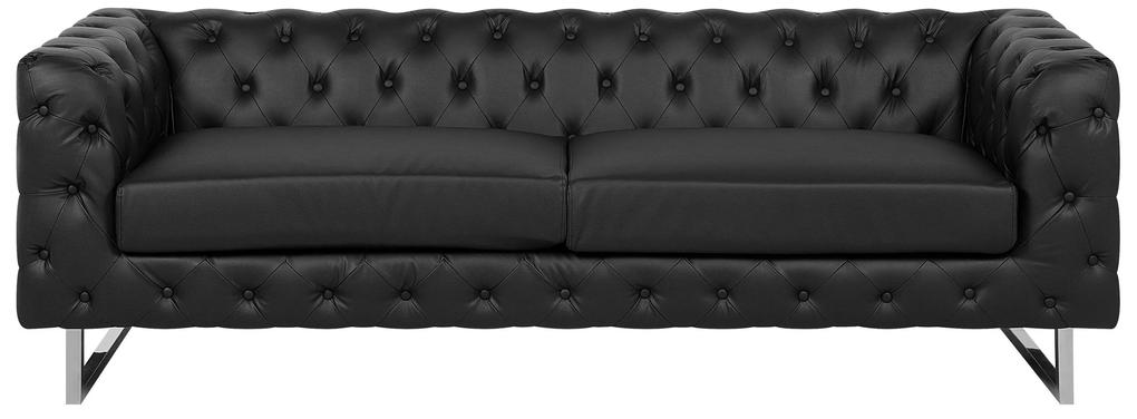 Conjunto de sofás com 5 lugares em pele sintética preta VISSLAND Beliani