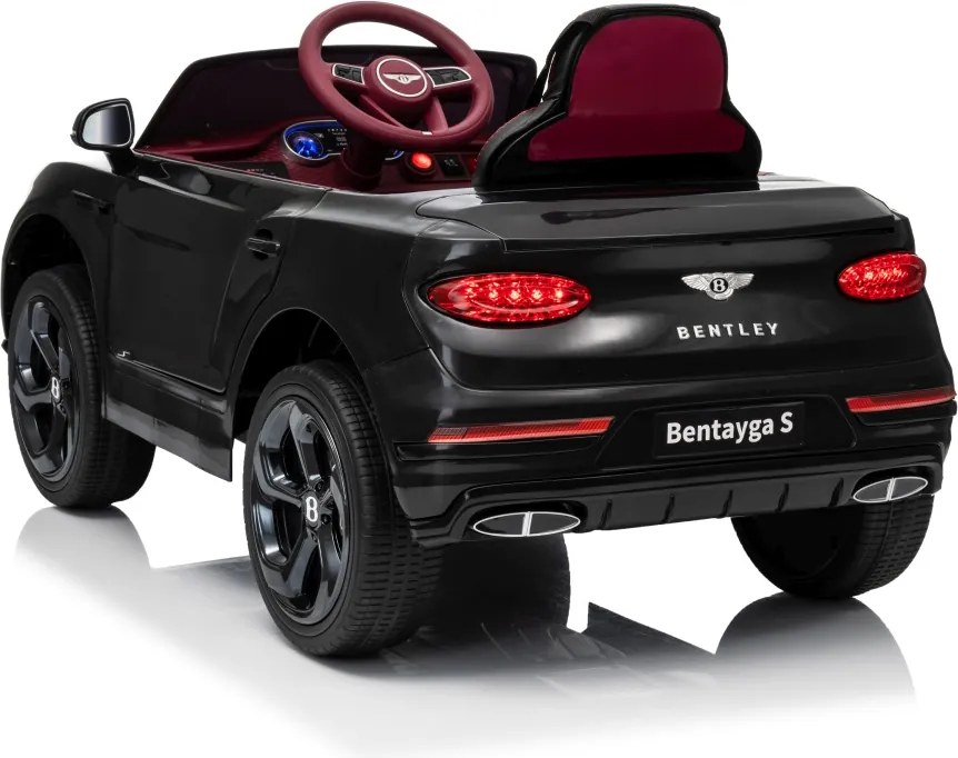 Carro elétrico para Crianças 12V Bentley Bentayga S, Rodas de espuma EVA, Assento Couro ecológico Preto
