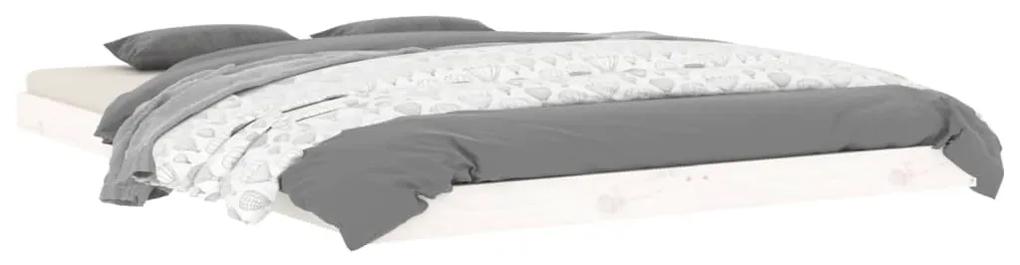 Estrutura de cama de casal 135x190 cm pinho maciço branco
