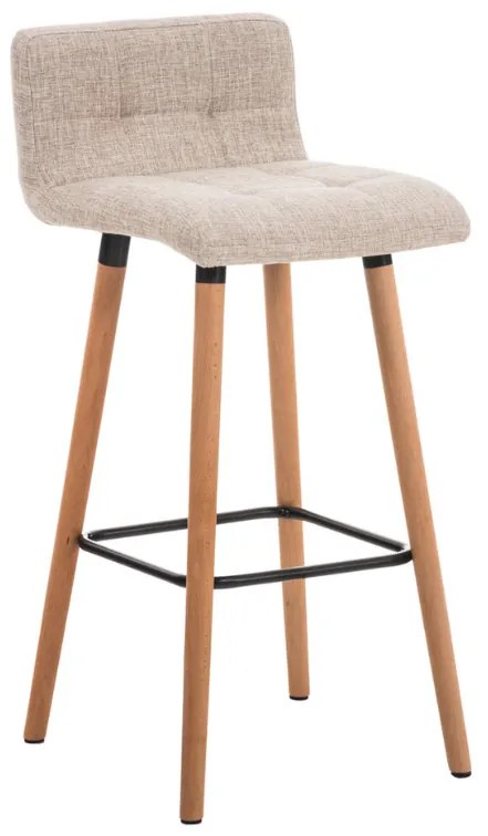 Banco de bar Lincoln em tecido 42 x 94 x 49 cm Creme