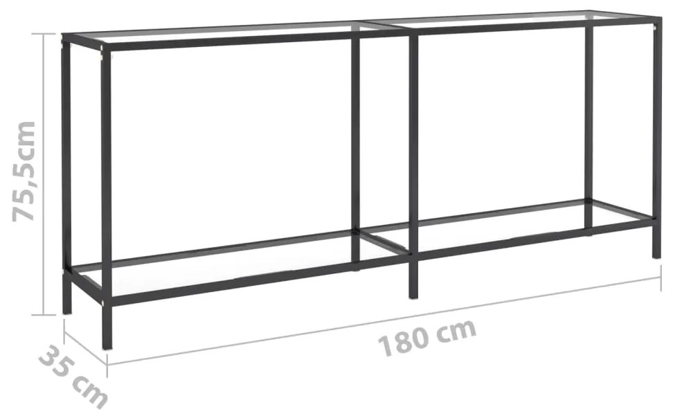 Mesa consola transparente 180x35x75,5 cm vidro temperado