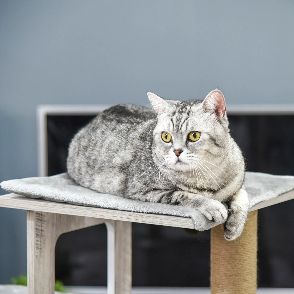 PawHut Árvore Arranhador para Gatos Arranhador de Gatos com Caverna Mú