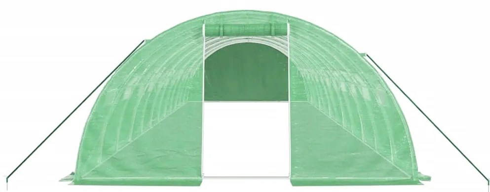 Estufa com estrutura de aço 48 m² 12x4x2 m verde