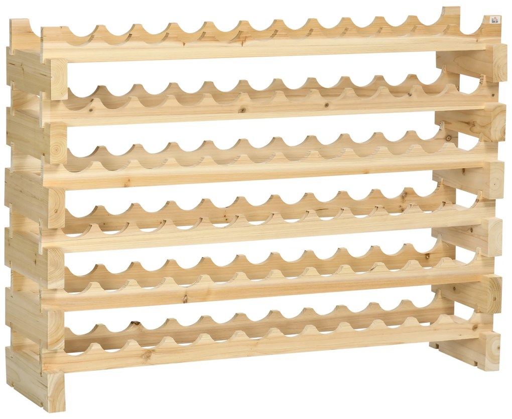 Garrafeira de Vinho para 72 Garrafas Garrafeira com 6 Níveis Suporte para Vinhos Vertical 114x28x85 cm Madeira