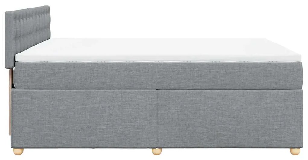 Cama com molas/colchão 140x190 cm tecido cinzento-claro