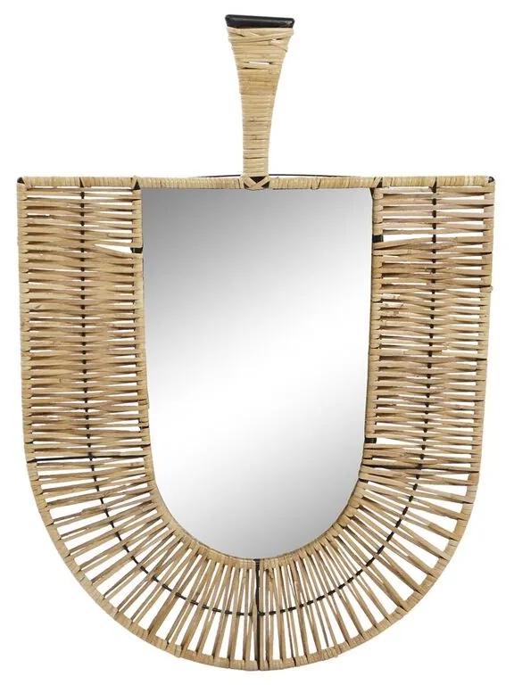 Espelho de Parede Dkd Home Decor Castanho Rotim Leque Tropical (50 X 2,5 X 72 cm)