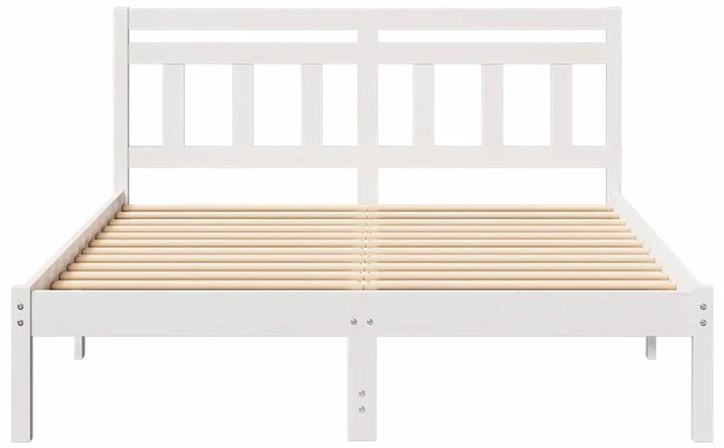Estrutura da Cama Branco 140 x 190 cm Madeira de Pinheiro