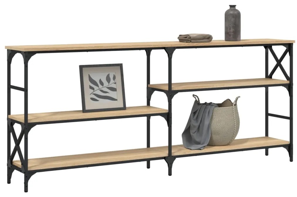 Mesa consola 180x29x76,5 cm derivados madeira carvalho sonoma