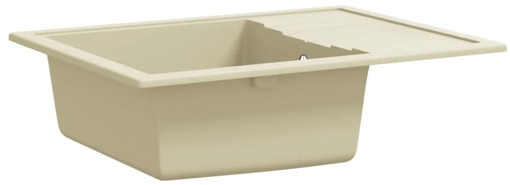 Lava-louça cozinha orifício extravasamento oval granito bege