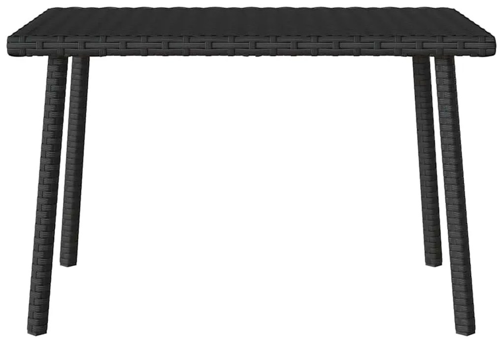 Mesa de centro de jardim retangular 60x40x37 cm vime PE preto