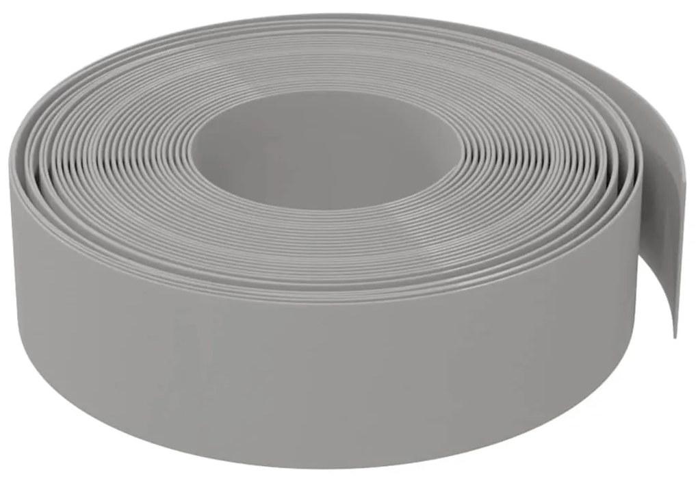 Bordas de jardim 2 pcs 10 m 15 cm polietileno cinzento