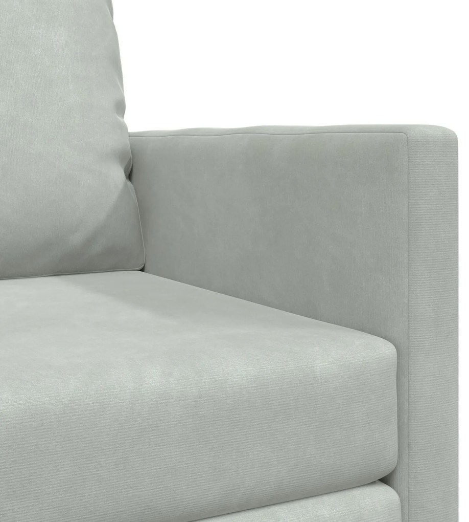 Sofá de Andar vidaXL Individual Conversível Veludo 74x77x81 cm Cinza C