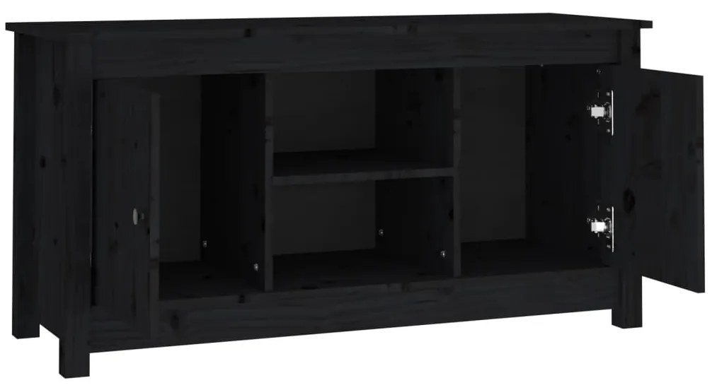 Móvel de TV 103x36,5x52 cm madeira de pinho maciça preto