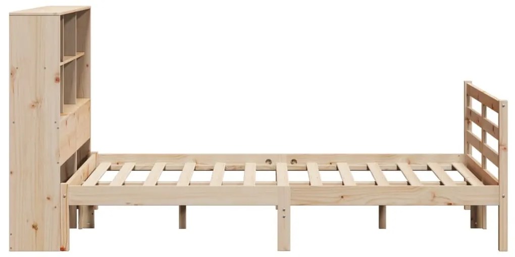 Cama com estante sem colchão 140x190 cm pinho maciço