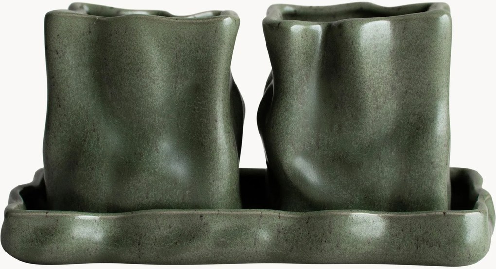 Frascos de armazenamento para cozinha Herb com bandeja, conjunto de 3