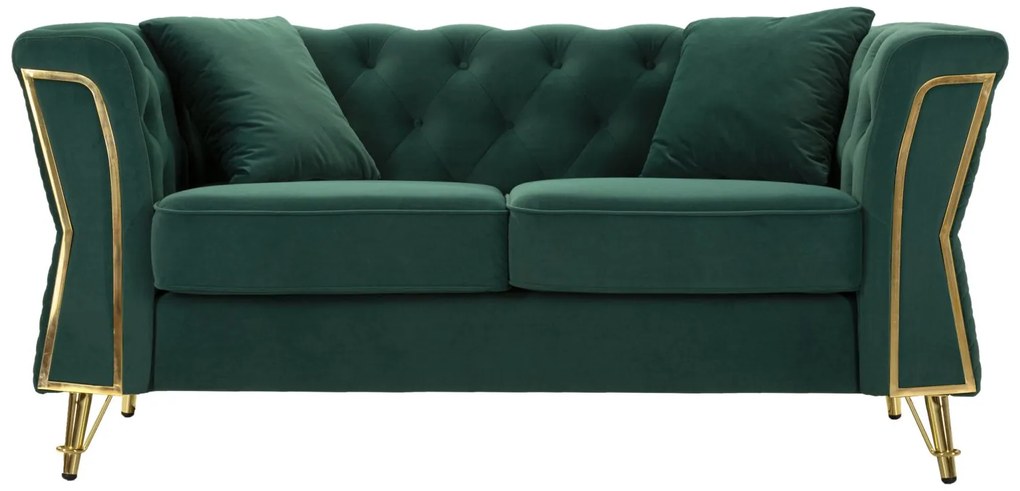 SOFÁ EMY VERDE COM ALMOFADAS 162X83X76 CM