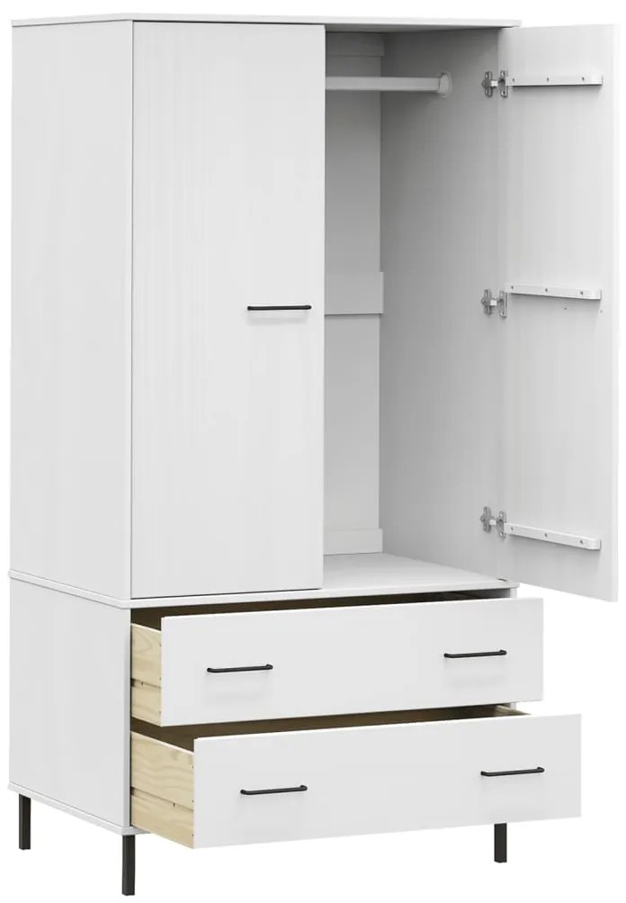 Roupeiro c/ pernas metal 90x55x172,5 cm madeira OSLO branco
