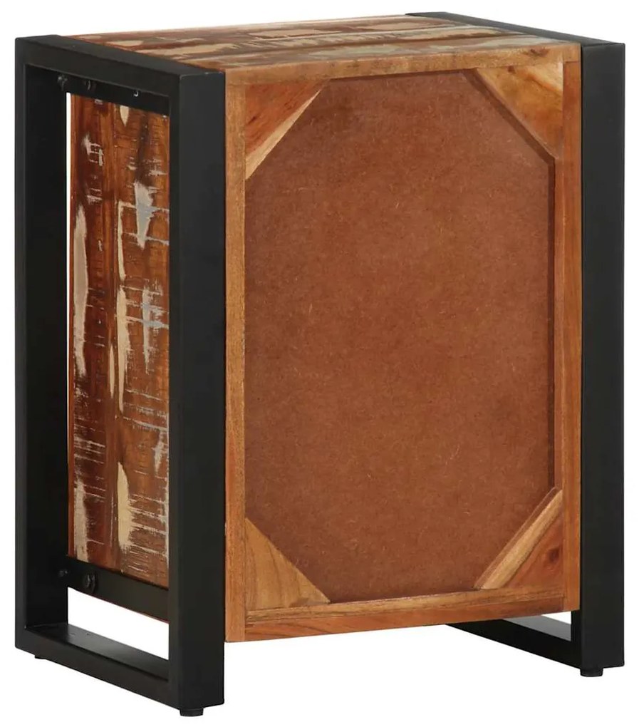 Mesa de cabeceira multicor 40x30x50cm madeira maciça recuperada