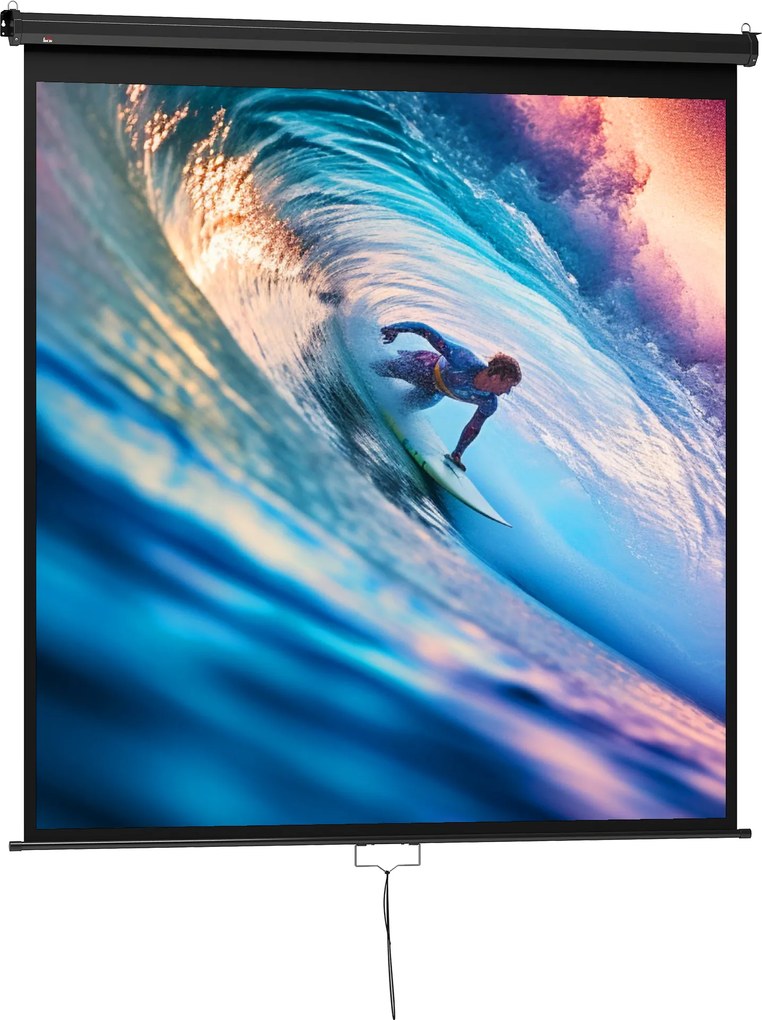 HOMCOM Tela de Projeção TV e Home Cinema 99'' 1:1 4K 178x178 cm | Aosom Portugal