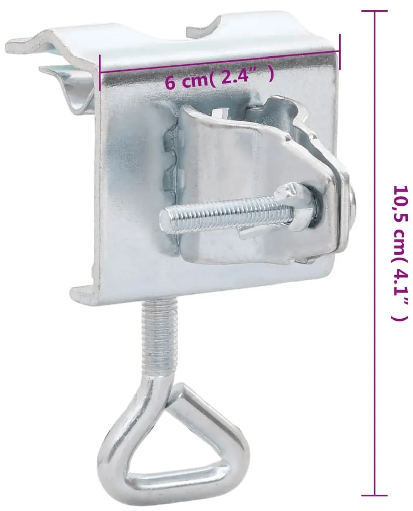 Grampos de guarda-sol para varanda 2 pcs 32 mm aço galvanizado