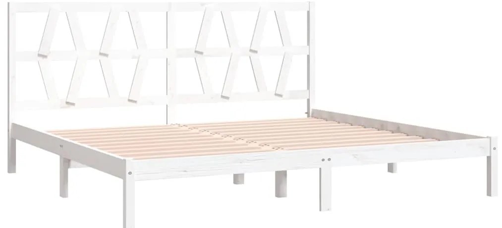 Estrutura de cama 200x200 cm pinho maciço branco