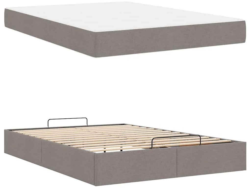 Estrutura da Cama Cinzento-acastanhado 160 x 200 cm tecido