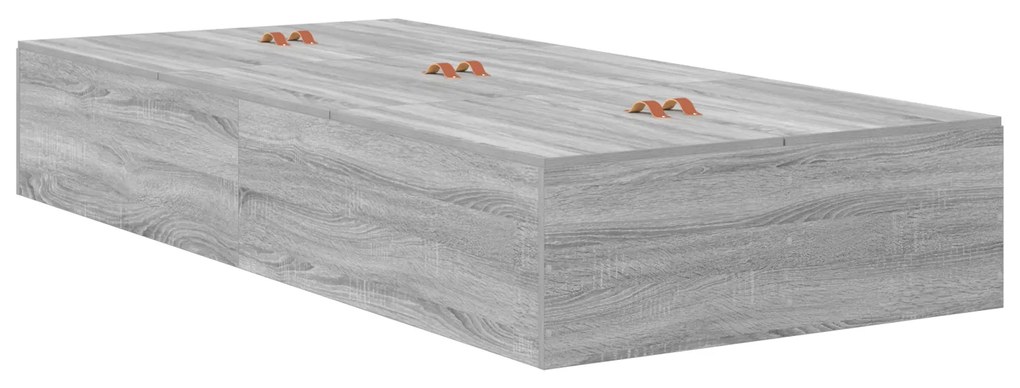 Estrutura de Cama de Armazenamento Cinzento Sonoma 75x190 cm