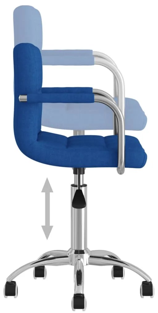 Cadeira de jantar giratória tecido azul