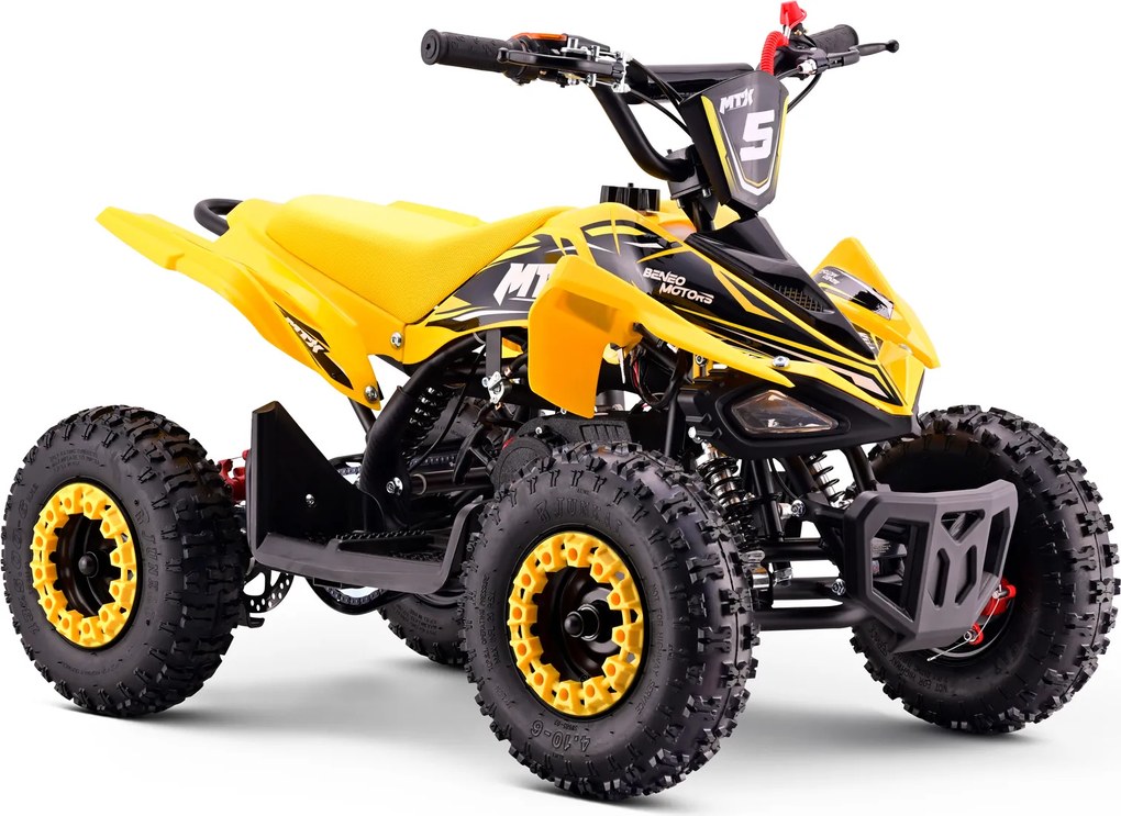 Mini Moto 4 Infantil para crianças 5 a 9 anos 50CC Beneo Motors MTX, velocidade até 40 Km/h com limitador Amarela