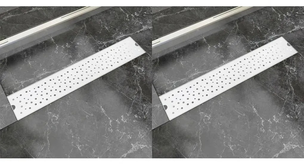 Dreno de chuveiro linear 2 pcs bolhas 630x140 mm aço inoxidável