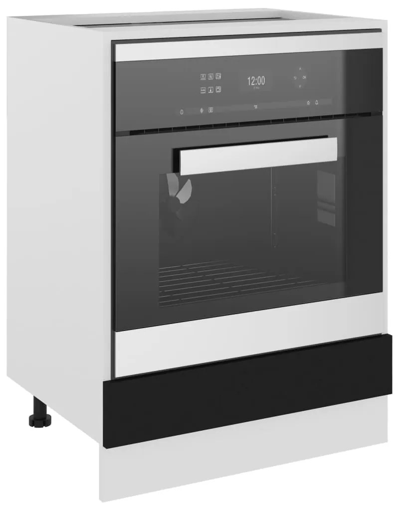 Armário para forno Lyon 60x46x81,5 cm derivados madeira preto