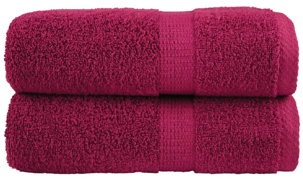 vidaXL Toalhas de mãos premium SOLUND 2 pcs 30x30 cm 600 g/m2 bordô